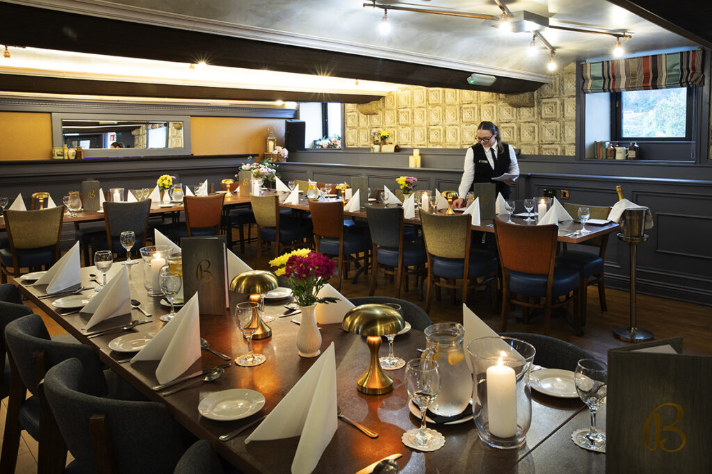 The Mezzaine Table Setting at The Bailey Bar & Eatery